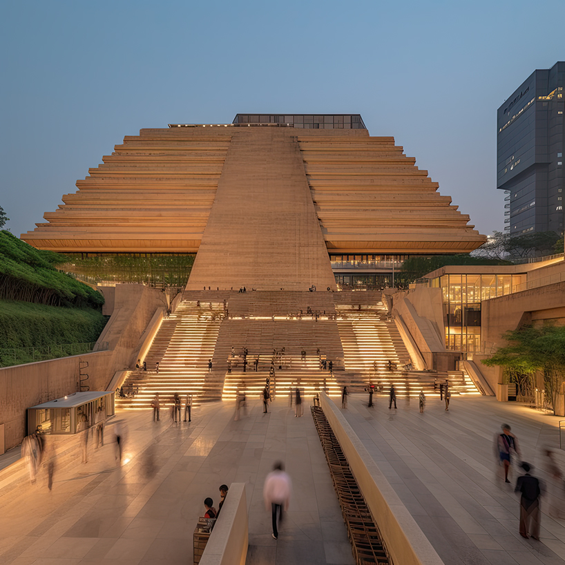 midjourney reinvents ancient ziggurat pyramid as modern cultural landmarks 