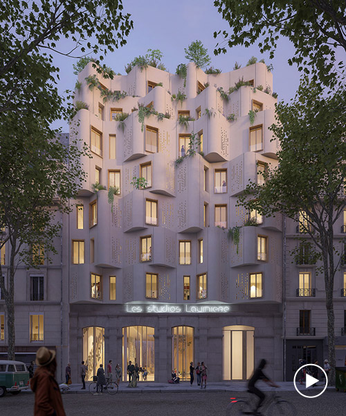 WY-TO crea fachada ondulante para representar partitura en Les Studios Laumière de París
