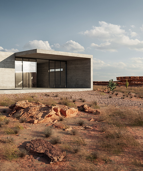 marc thorpe diseña una 'casa nítida' de concreto minimalista en medio del desierto de nuevo méxico