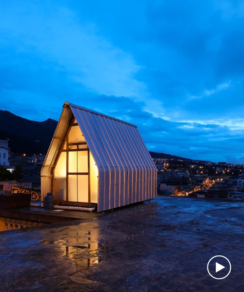 Casa Parásito es una diminuta vivienda de 12 m2 construida por El Sindicato Arquitectura en Ecuador