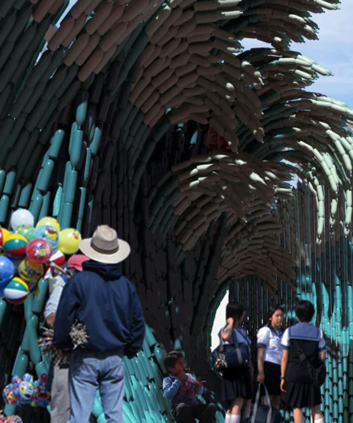 UMA propone utilizar botellas de plástico reciclado para construir fachada de escuela de arte en méxico