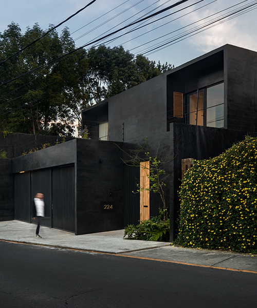 PPAA introduce geometrías en negro mate a la exuberante ciudad de México con su casa lluvia