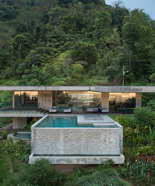 art villa resort en costa rica incluye vivienda en la ladera con piscina de hormigón