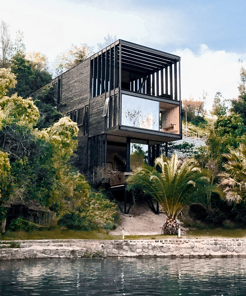 hsu-rudolphy arquitectos incrusta “casa pendiente” en las orillas del lago de Chile