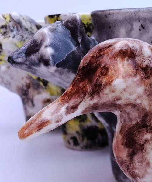 FEROCES es una colección de tazas de café de cerámica inspirada en los animales en peligro de extinción de México