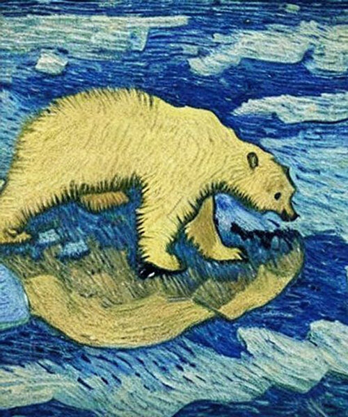 pinturas generadas por IA imaginan cómo ilustrarían la crisis climática los artistas famosos de la historia