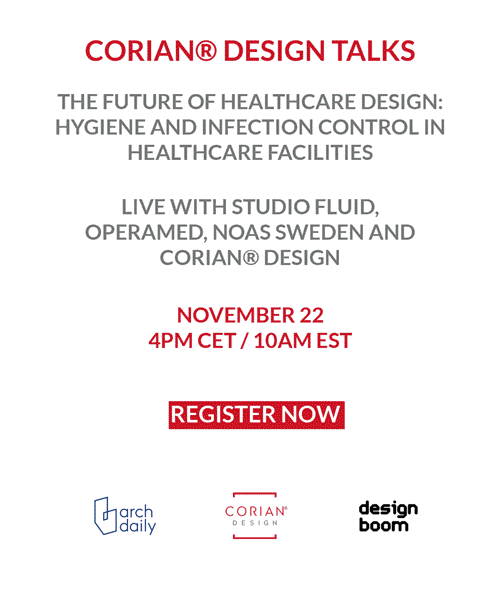 seminario web: designboom y archdaily hablan sobre el futuro de las instalaciones sanitarias con Corian® Design, studio fluid, operamed y NOAS suecia