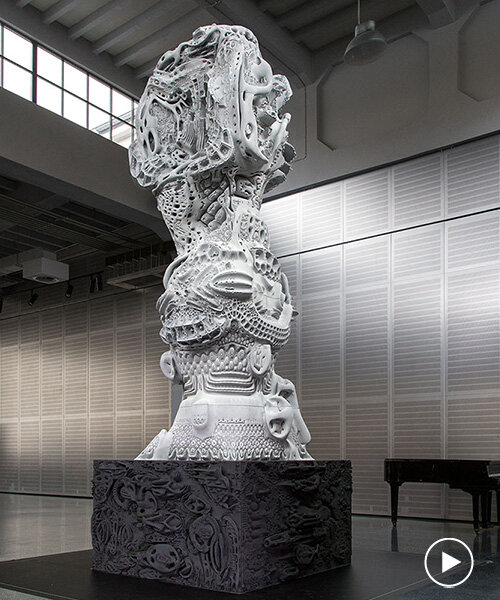 'digital grotesque III' de michael hansmeyer fabrica una columna impresa en 3D usando IA