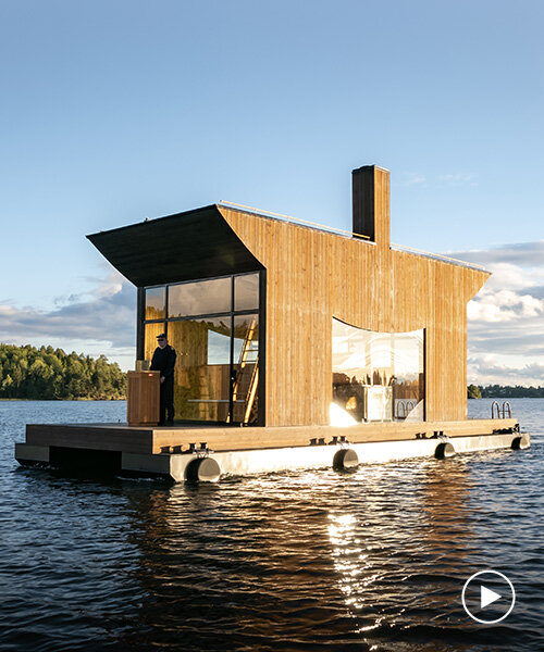 sauna en barco de madera de sandellsandberg navega en el archipiélago de estocolmo