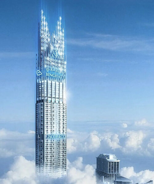 coronada con espigas de diamante, la torre residencial más alta del mundo comienza a construirse en dubái