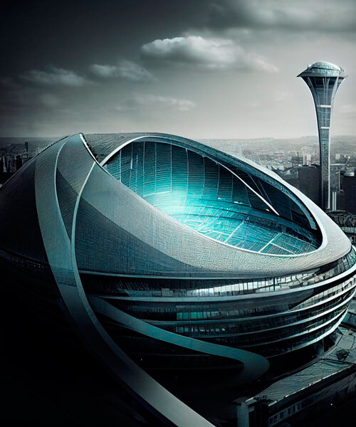 las exploraciones de inteligencia artificial de pouria babakhani imaginan estadios de fútbol futuristas en londres