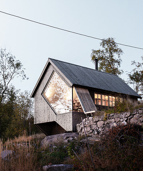 rever & drage une una cabaña moderna con un refugio de los años 30 en nordmarka, noruega