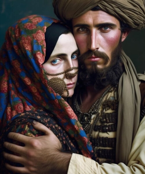 midjourney captura retratos íntimos de soldados talibanes y sus esposas