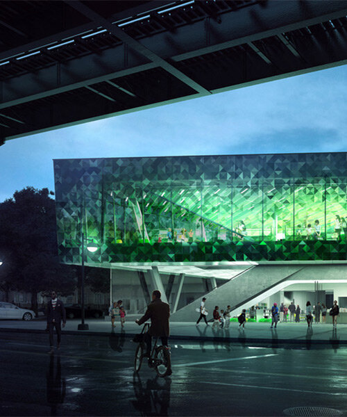 el diseño de la biblioteca de snøhetta en nueva york se inspira en las copas de los árboles del bronx
