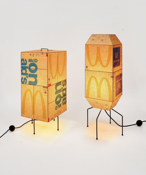 gyuhan lee convierte las bolsas de papel de mcdonald's en lámparas libres de grasa