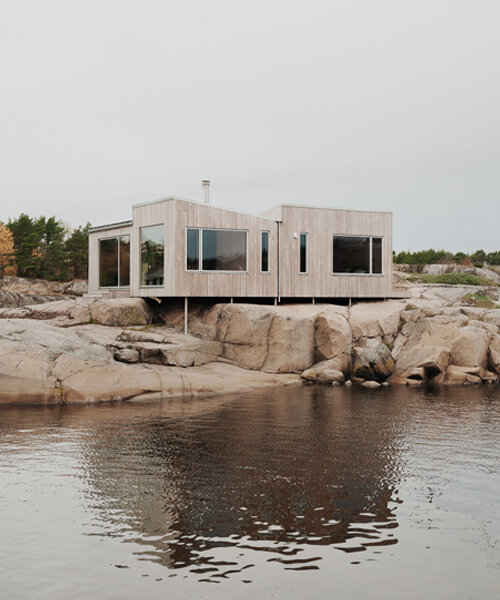 la nueva cabaña de retiro de line solgaard se funde suavemente en el archipiélago noruego