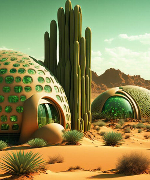 cactus gigantes habitables colonizan una ciudad en marte en la serie generada por inteligencia artificial de manas bhatia