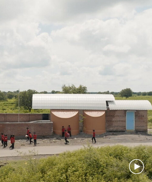 la construcción local y el ladrillo dan forma a una escuela abovedada de craft narrative en la india rural