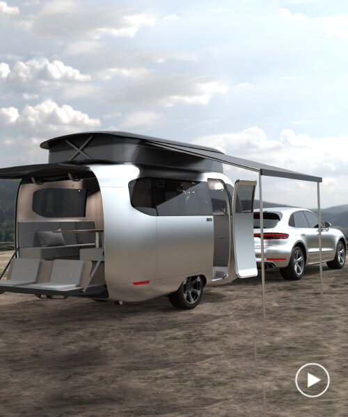 porsche y airstream conceptualizan una caravana de dos ruedas que cabe en el garaje