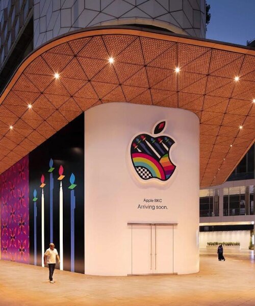 apple abrirá su primera tienda insignia en india con un imaginativo logotipo renovado