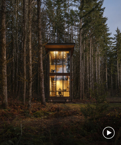 'maxon studio', el despacho rodante de olson kundig architects que se adentra en el bosque sobre vías de tren