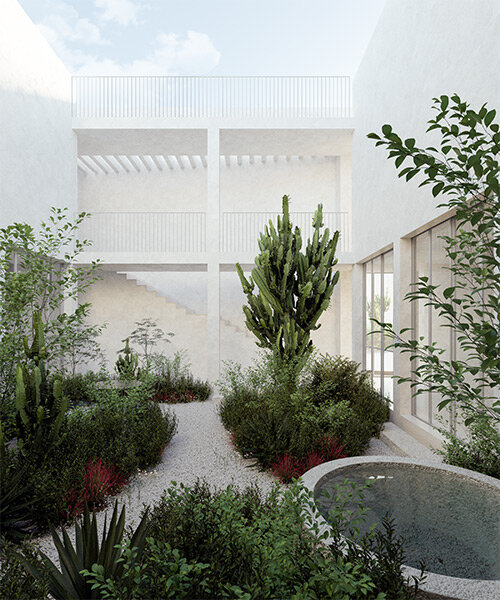 privados jardines permean el austero oasis de 'casa X' en méxico