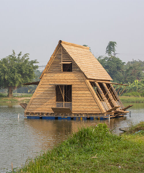 H&P architects crea prototipos de casas flotantes de bambú para la población de vietnam