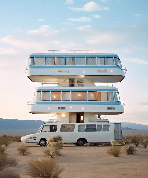 la vida nómada contemporánea se vuelve más fácil con surrealistas caravanas de varios pisos