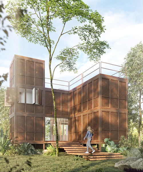 prima arquitectura + aria noir crean una casa modular capaz de transportarse y armarse en cualquier sitio