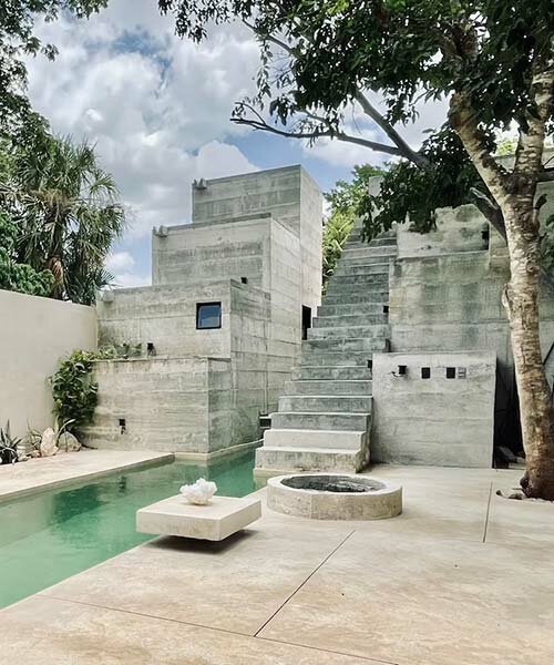 ludwig godefroy se inspira en los templos mayas para el diseño brutalista de 'casa dzul' en mérida