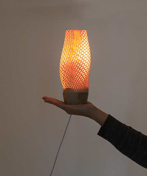 la lámpara 'fusion' de seg studio explora los límites entre las técnicas de fabricación digital y artesanal