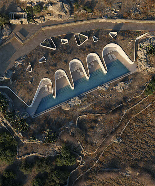 la residencia curva de gnb architects surge del paisaje natural de mykonos