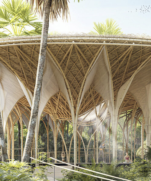 techos flotantes de bambú conforman la ‘ciudadela jardín,’ de yaaxka design en tulum