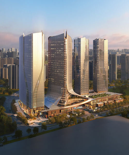 UNstudio proyecta cuatro fluidas torres de uso mixto para hangzhou, china