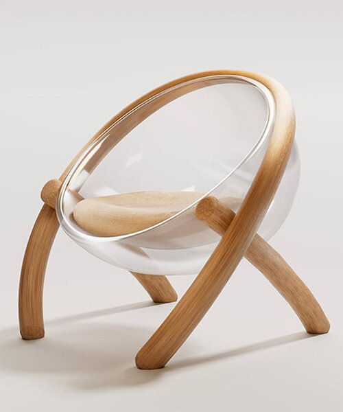 un marco de madera enmarca la silla hecha con PET de xingcheng zhu: 'XOX Chair'