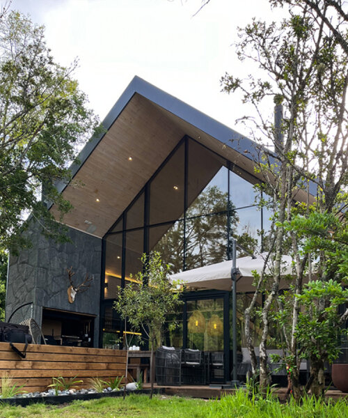 M3 arquitectos diseña la ‘casa la puntilla’ entre árboles nativos del sur de chile