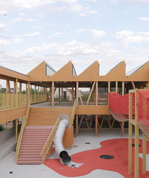 las influencias nórdicas conforman el diseño de la escuela baja en carbono de r2k architecte en francia