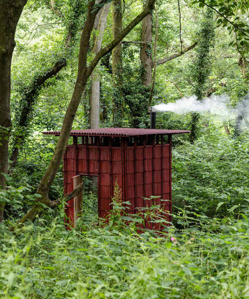 una sauna de inspiración escandinava enclavada en el bosque de east sussex