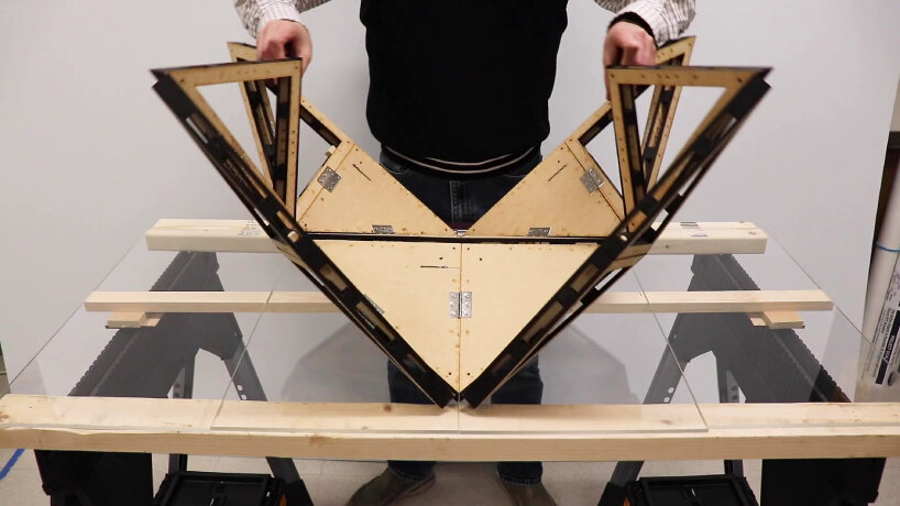 foldable origami structure fiberboards engineers